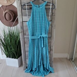 Calvin Klein Teal High Low Dress